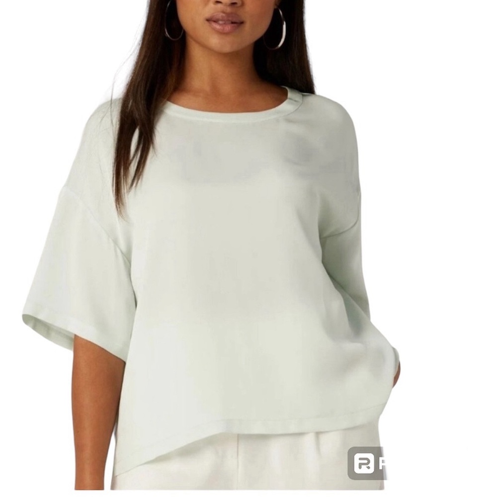 LITA by Ciara 100% Silk Shirt  in Sprout Green Size Small